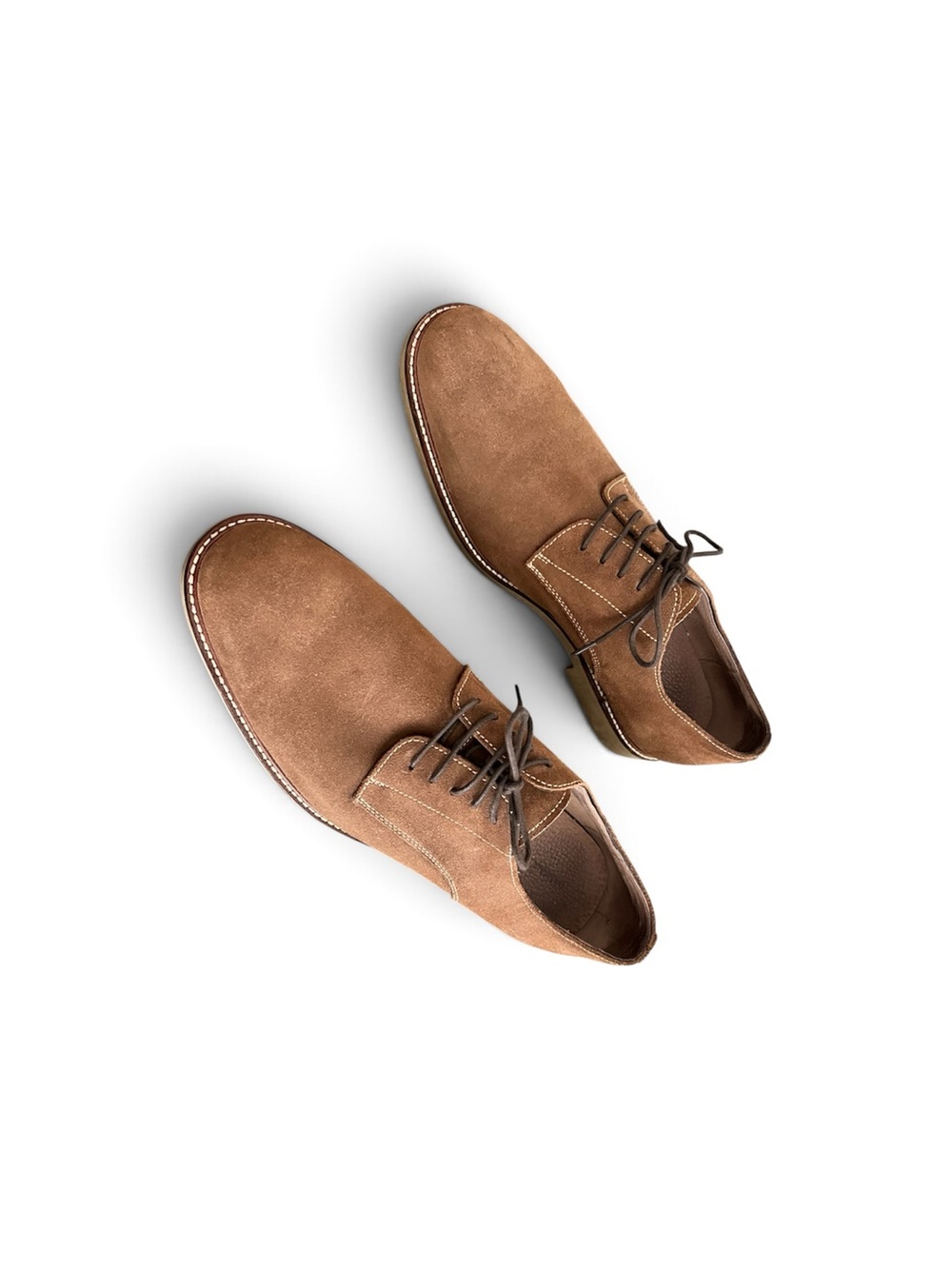 Banana Republic Tan Suede Derby Lace-Up Shoes